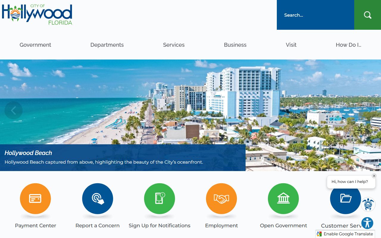 Hollywood city government website for bankruptcy records information
