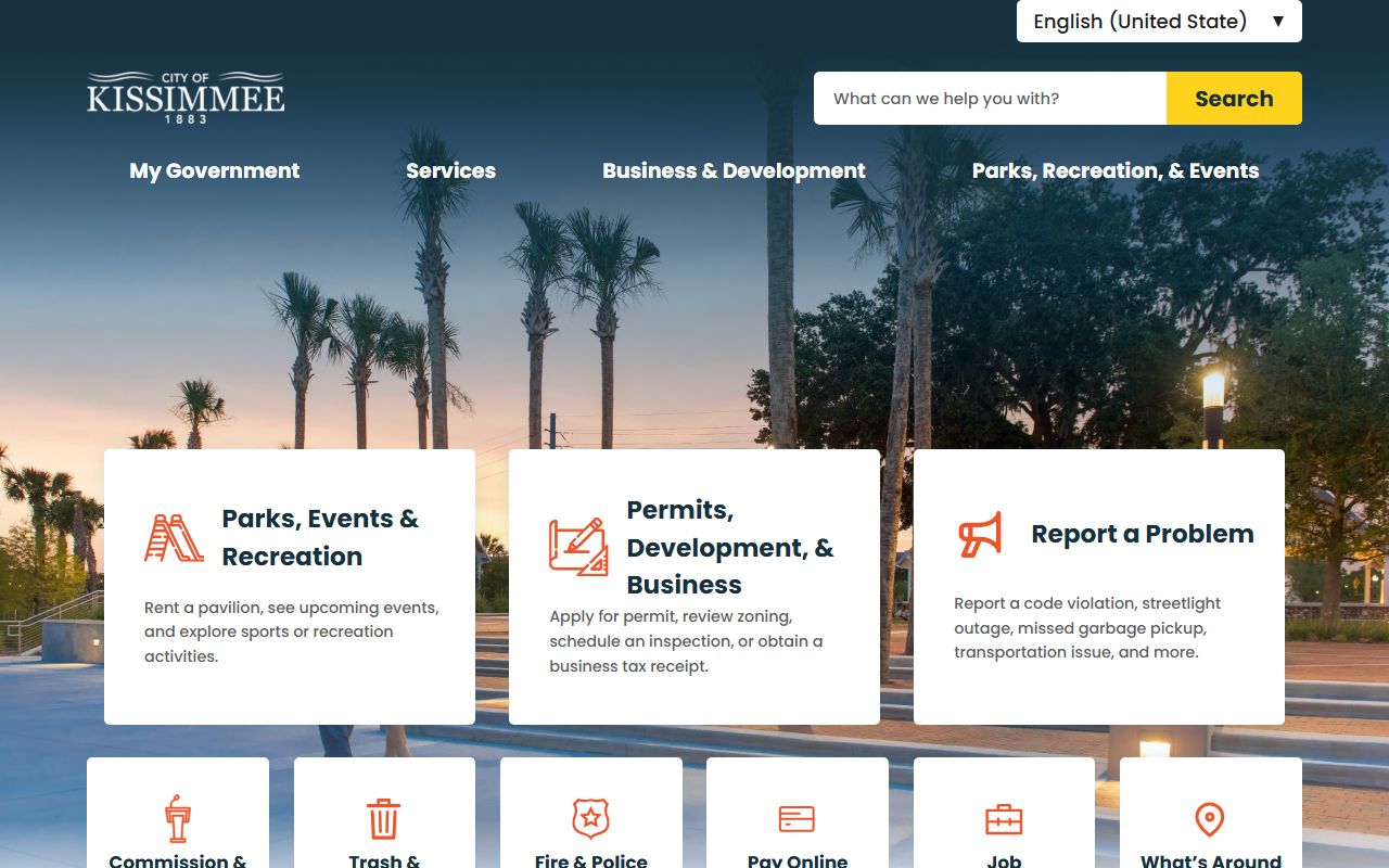 Kissimmee city government website for bankruptcy records information