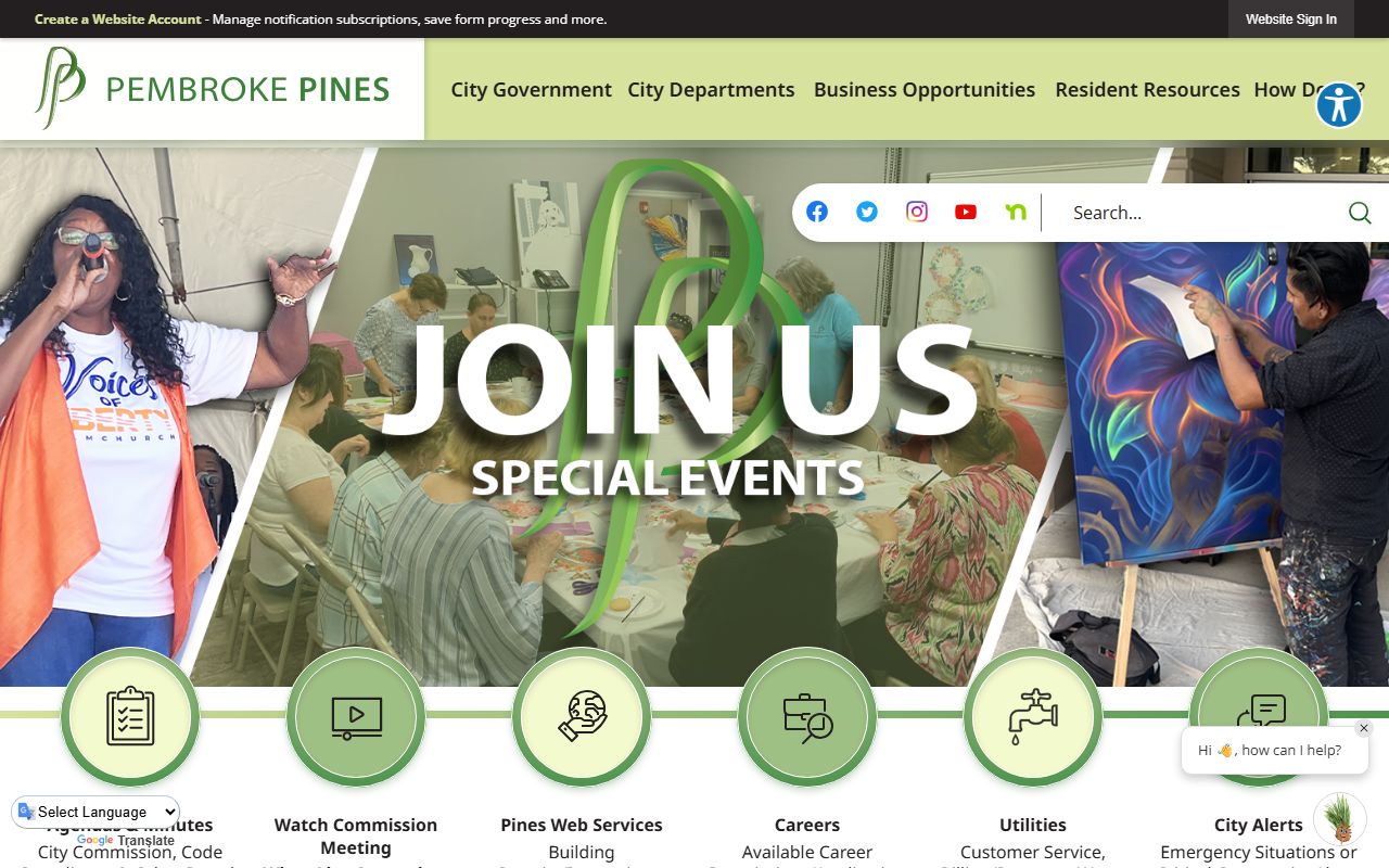Pembroke Pines city government website for bankruptcy records information