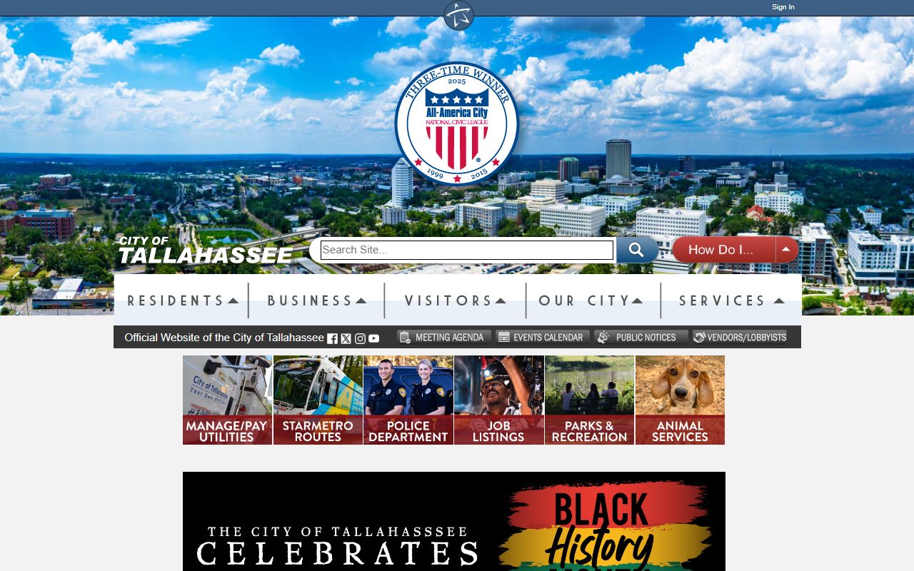 Tallahassee city government website for bankruptcy records resources