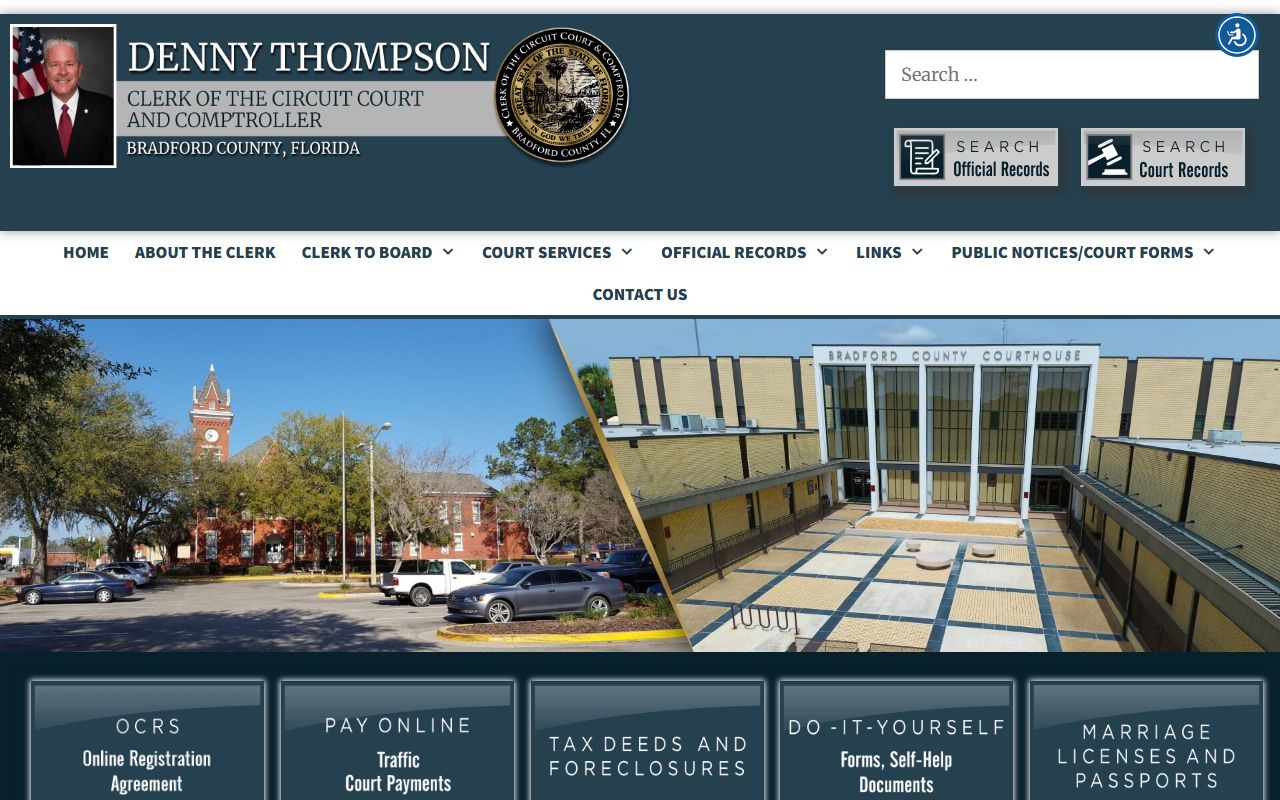 Bradford County Clerk of Court website for bankruptcy records search
