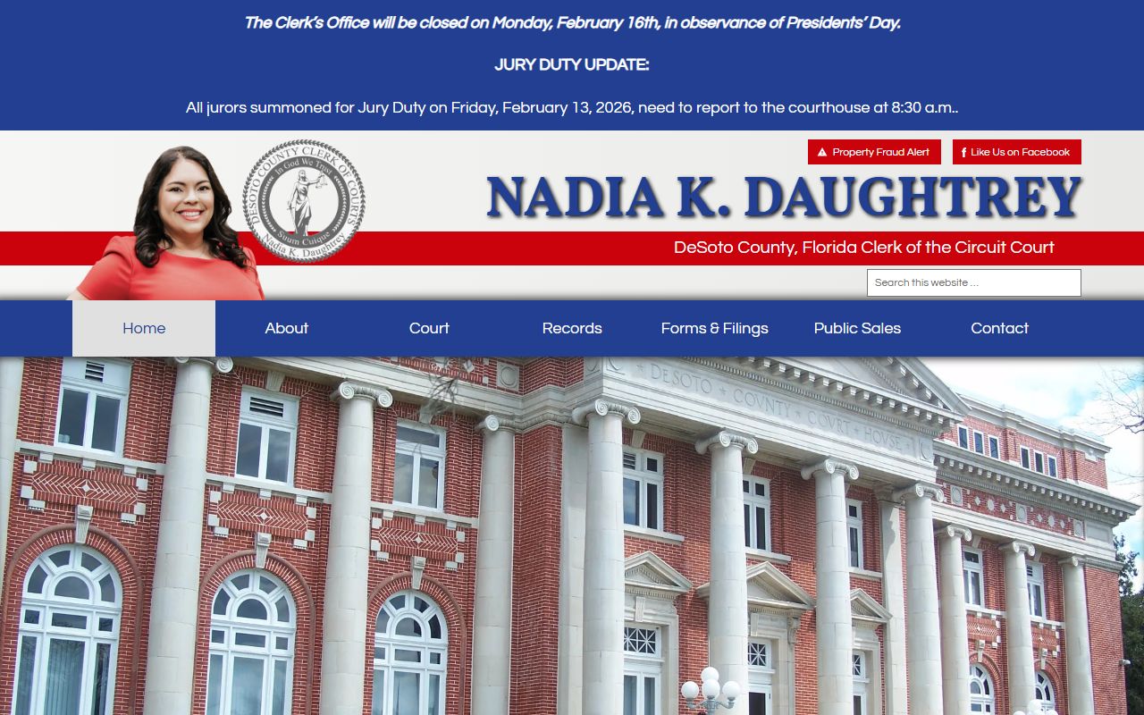 DeSoto County Clerk of Court website for bankruptcy records search