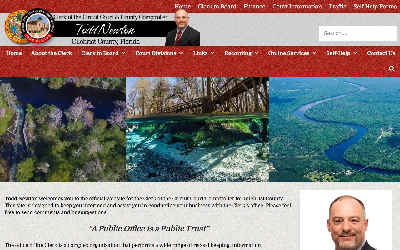 Gilchrist County Clerk of Court website for bankruptcy records