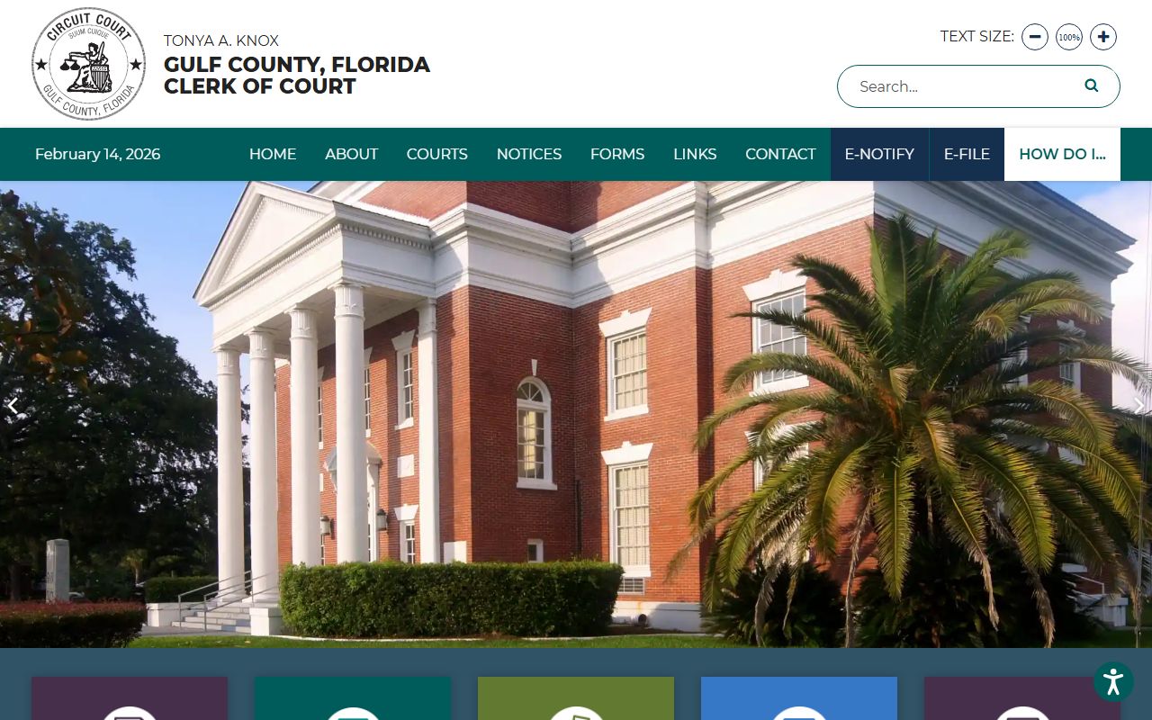 Gulf County Clerk of Court website for bankruptcy records