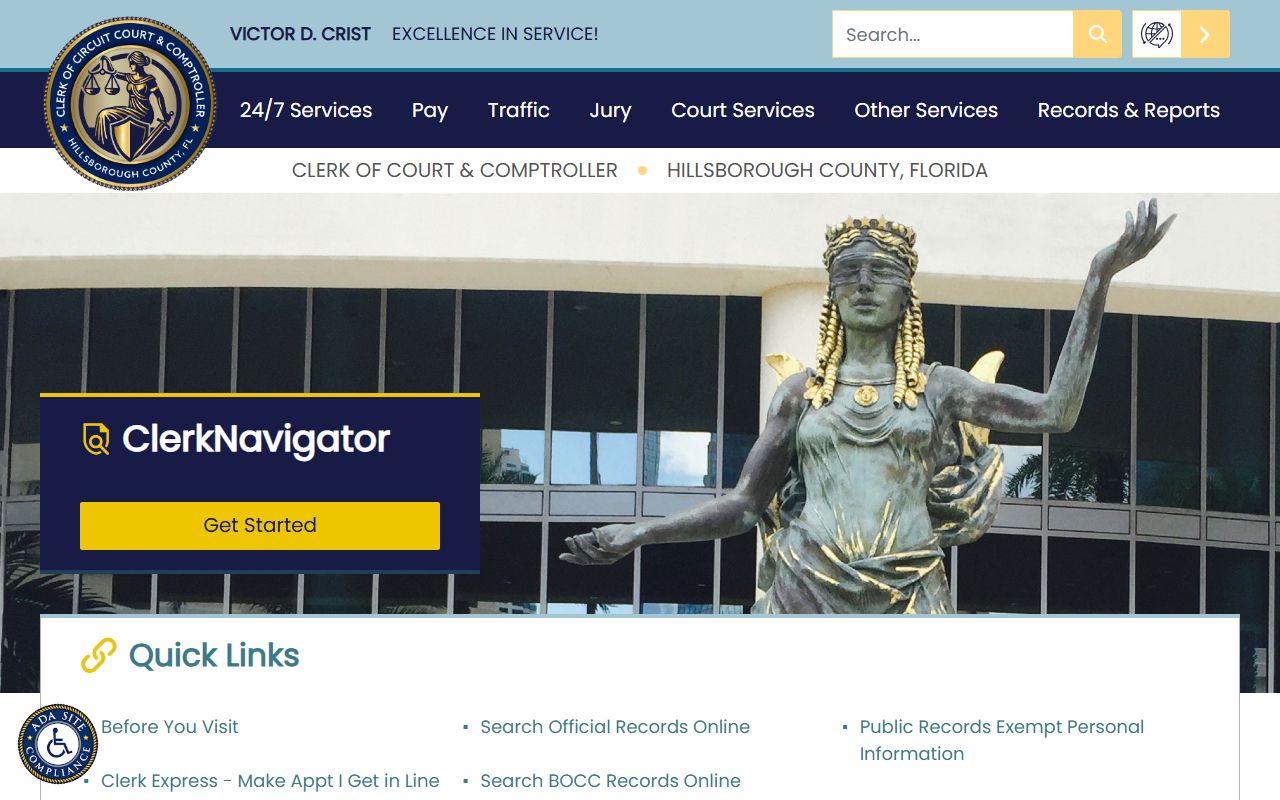 Hillsborough County Clerk of Court website for bankruptcy records search