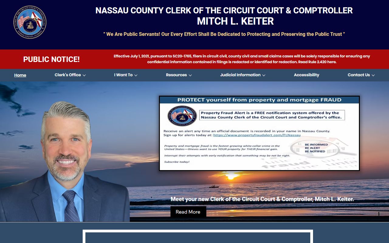 Nassau County Clerk of Court website for Nassau County bankruptcy records