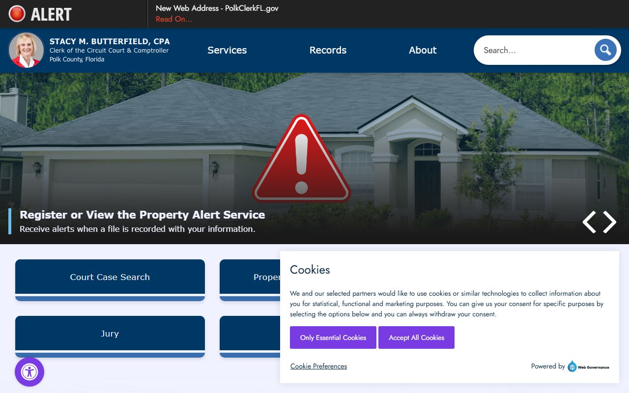 Polk County Clerk of Court website for bankruptcy records research