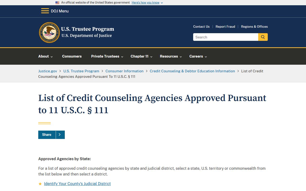 Approved credit counseling agencies for Florida bankruptcy filings